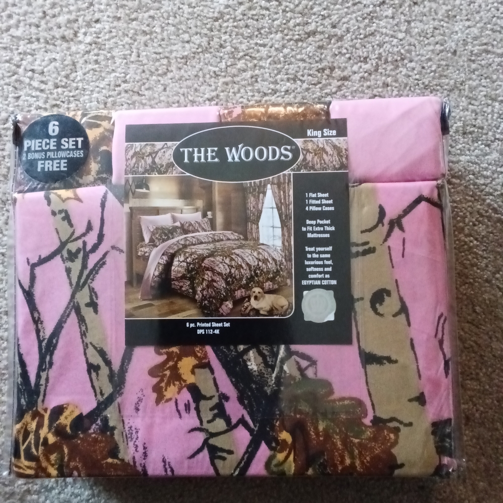 Pink and Brown King Size Sheet Set